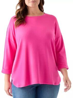 Crown & Ivy™ Plus Size Baby Terry T-Shirt-size 4X